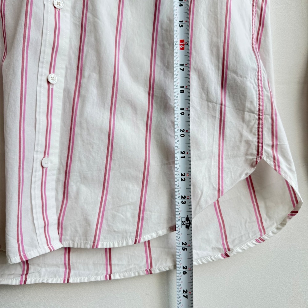 Zadig & Voltaire Tais Pop Raye Brod Shirt Mens Pink White Striped Graphic Medium - Picture 9 of 10